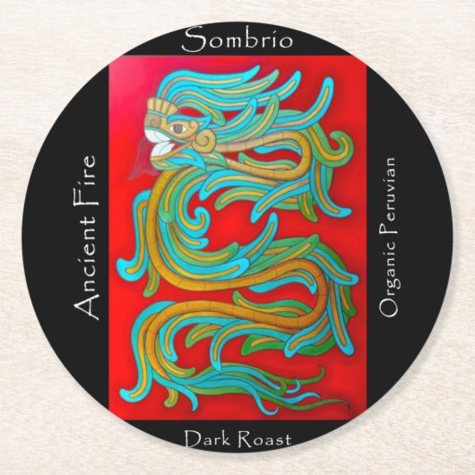 Sombrio Blend Ancient Fire Coffee Ronde Kartonnen Onderzetter (Voorkant)
