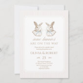 Some Bunnies Are On The Way Blue Bow Twin Kaart (Voorkant)