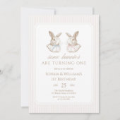 Some Bunnies Are Turning One siblings Birthday Kaart (Voorkant)