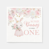 Some Bunny 1st Birthday Floral Napkins Servet (Voorkant)