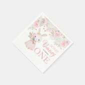Some Bunny 1st Birthday Floral Napkins Servet (Hoek)