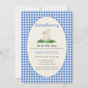 Some Bunny Baby Shower Blauw Kaart