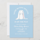 Some Bunny Baby Shower blauwe ruit Kaart (Voorkant)