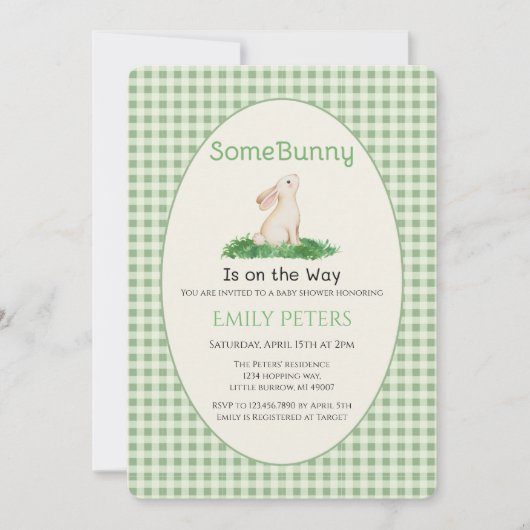 Some Bunny Baby Shower Groen Kaart (Voorkant)
