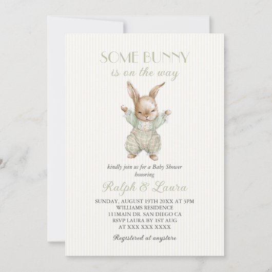Some Bunny Baby Shower Kaart (Voorkant)