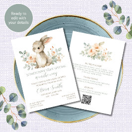 Some Bunny Baby Shower Uitnodiging Alles in Eén QR