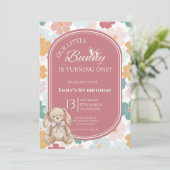 Some Bunny Birthday Invitation Bunny 1st Birthday Kaart (Staand voorkant)
