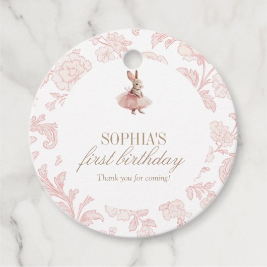 Some Bunny Birthday Pink Bunny Party Bedankjes Labels (Voorkant)