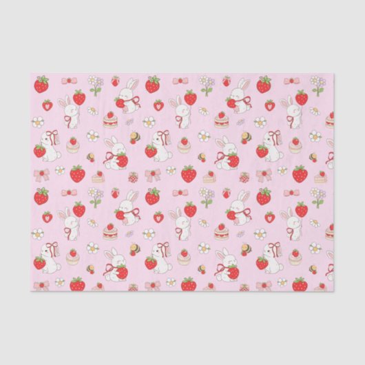 Some Bunny Birthday Pink Tissuepapier (Voorkant)