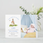 Some Bunny Boy 1st birthday  Photo Kaart (Staand voorkant)