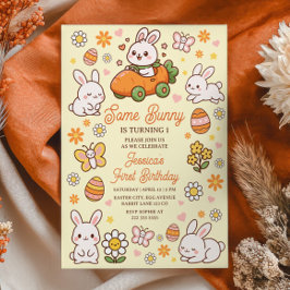 Some Bunny Cute Pasen 1e Verjaardagsfeestje Kaart