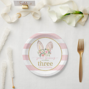 Some Bunny draait DRIE (Bunny Ears) CUSTOM Papieren Bordje