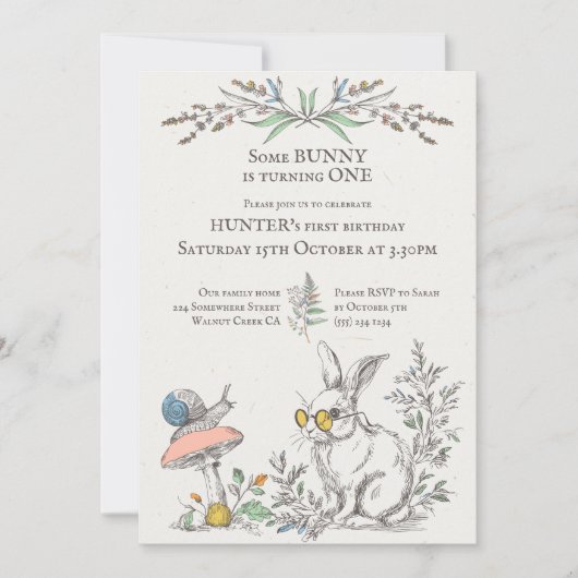 Some BUNNY draait een rustiek bos Kaart (Voorkant)