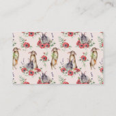 Some Bunny Ear Bloem Roze Cadeau Registratie Informatiekaartje (Achterkant)