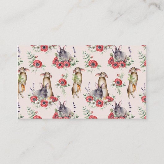 Some Bunny Ear Bloem Roze Cadeau Registratie Informatiekaartje (Achterkant)