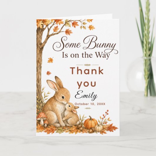 Some Bunny Fall Baby Shower Bedankkaart (Voorkant)