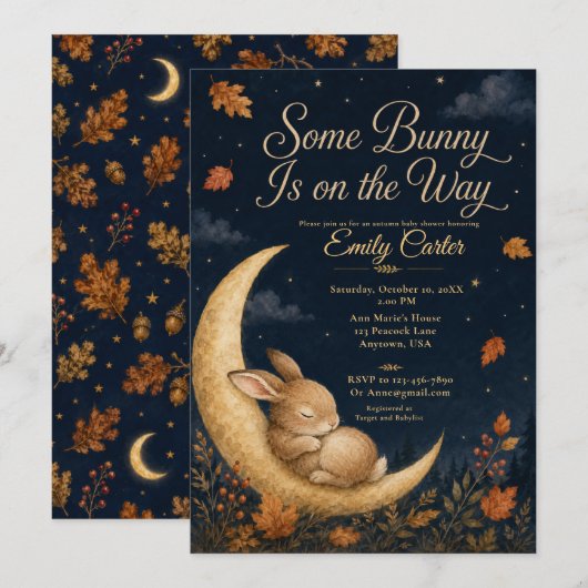 Some Bunny Fall Baby Shower Kaart (Voorkant / Achterkant)