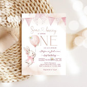 Some Bunny First 1st Birthday Invitation Kaart