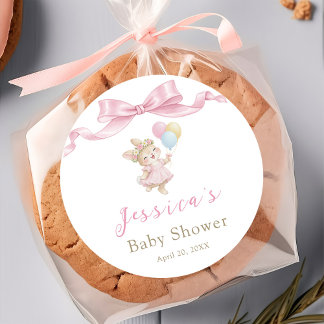 Some Bunny Girl Pink Baby Shower Ronde Sticker
