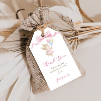 Some Bunny Girl Pink is Turning One Birthday Thank Cadeaulabel