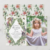 Some Bunny Greenery Ruit Kinderen Verjaardagsfoto Kaart (Voorkant / Achterkant)