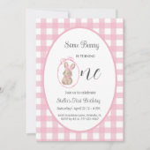 Some Bunny Invitation 1st Birthday Party Card Kaart (Voorkant)