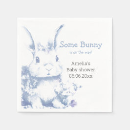 Some Bunny is coming Blue Baby Shower  Servet