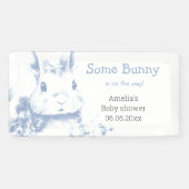 Some Bunny is coming Blue Baby Shower Spandoek (Horizontaal)