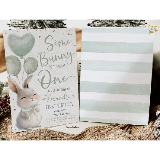 Some Bunny is een Bow Bunny 1st Birthday Kaart