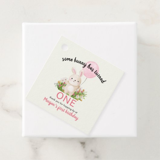 Some Bunny is een eenvoudige Schattigee meisjes 1e Bedankjes Labels (In situ)