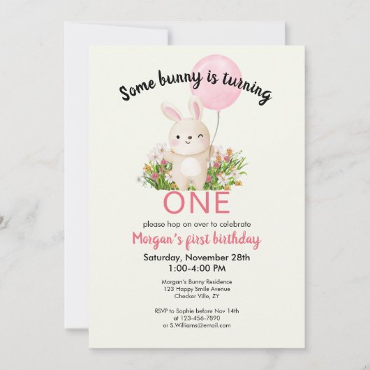 Some Bunny is een eenvoudige Schattigee meisjes 1e Kaart (Voorkant)