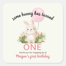 Some Bunny is een eenvoudige Schattigee meisjes 1e Vierkante Sticker