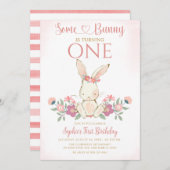 Some Bunny is een konijn 1e verjaardagsfeestje Kaart (Voorkant / Achterkant)