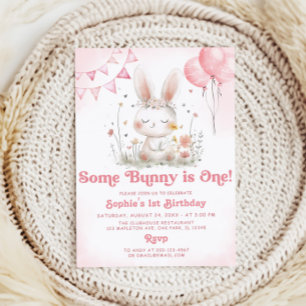 Some Bunny is een konijn 1e verjaardagsfeestje Kaart