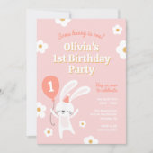 Some Bunny is een Schattige Retro 1e verjaardagsfe Kaart (Voorkant)