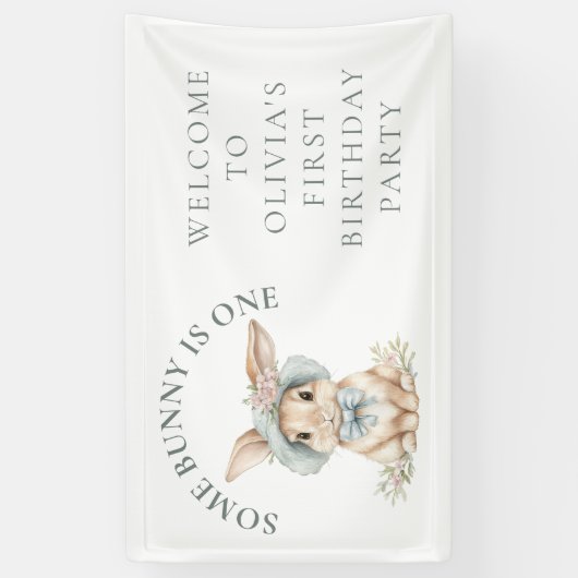 Some Bunny is een welkom 1e verjaardagsfeestje Spandoek (Verticaal)