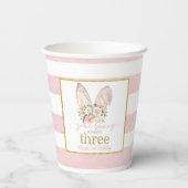 Some Bunny is het draaien van drie (Bunny Ears) CU Papieren Bekers (Achterkant)