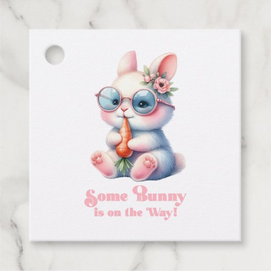 Some Bunny Is On the Way Baby Shower Bedankjes Labels (Voorkant)