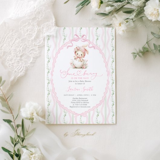 Some Bunny Is On The Way Baby Shower Girl Kaart