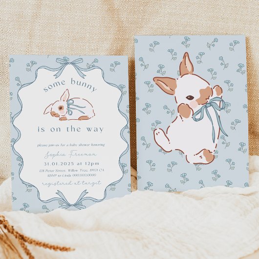 Some Bunny is on the Way Baby Shower Invite. Rusti Kaart