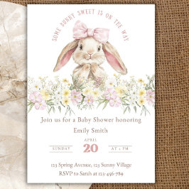 Some Bunny is on the way Invitation Set, Girl Bunn Kaart