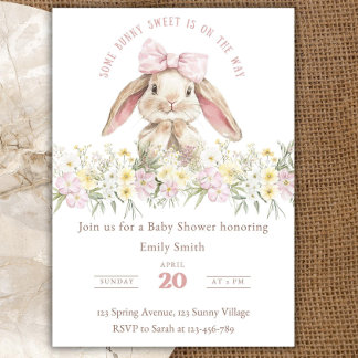 Some Bunny is on the way Uitnodiging Set, Meisje K