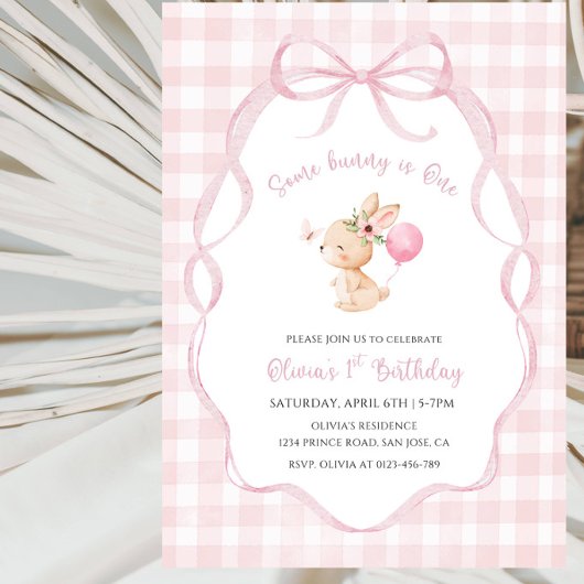 Some Bunny Is One 1e Verjaardagsfeestje Kaart