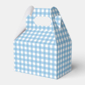Some Bunny is One blauwe Gingham Verjaardag Bedankdoosjes (Achterkant)