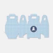 Some Bunny is One blauwe Gingham Verjaardag Bedankdoosjes (Uitgevouwen)