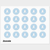 Some Bunny is One blauwe Gingham Verjaardag Ronde Sticker (Vel)