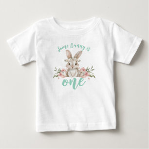 Some Bunny is One Bloem Eerste Verjaardag Shirt