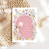 Some Bunny Is ONE First 1st Birthday Invitation Kaart