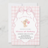 Some Bunny Is One Girl 1st Birthday Party Kaart (Voorkant)