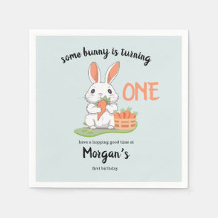 Some Bunny Is One Jongens Meisjes 1e Verjaardag Servet